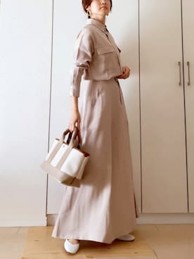 「TOPKAPI（トプカピ）のアイテム（トートバッグ）」を使った、NAnaさん（レディース・158cm）の冬コーディネート
