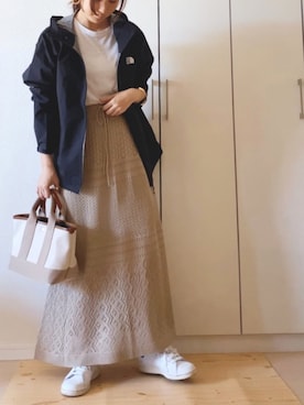 「透かし編みニット」｜「アイテム（ブルゾン）」を使った、NAnaさん（レディース・158cm）の春コーディネート