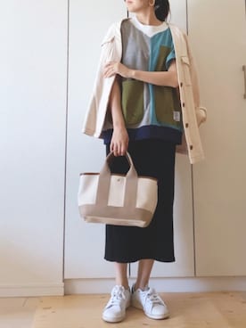 「TOPKAPI（トプカピ）のアイテム（バッグ）」を使った、NAnaさん（レディース・158cm）の春コーディネート