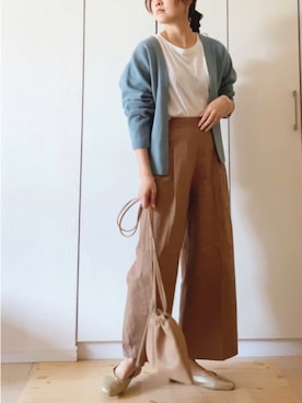 「SENSE OF PLACE by URBAN RESEARCH（センスオブプレイスバイアーバンリサーチ）のスクエアトウセンターシームフラットシューズ（パンプス）」を使った、NAnaさん（レディース・158cm）の春コーディネート