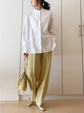 「SENSE OF PLACE by URBAN RESEARCH（センスオブプレイスバイアーバンリサーチ）のスクエアトウセンターシームフラットシューズ（パンプス）」を使った、NAnaさん（レディース・158cm）の春コーディネート