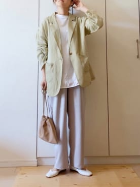 「BEAUTY&YOUTH UNITED ARROWS（ビューティーアンドユースユナイテッドアローズ）のBY∴ Vカットスクエアトゥフラットシューズ 1.0◆（パンプス）」を使った、NAnaさん（レディース・158cm）の春コーディネート