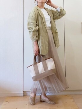 「TOPKAPI（トプカピ）のアイテム（バッグ）」を使った、NAnaさん（レディース・158cm）の春コーディネート