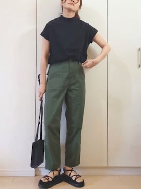 「STUDIOUS（ステュディオス）のアイテム（チノパンツ）」を使った、NAnaさん（レディース・158cm）の春コーディネート