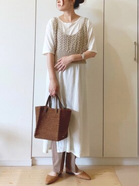 「petitcro（プティクロ）のpetitcro  ワイドバングル PCKB1901001（バングル/リストバンド）」を使った、NAnaさん（レディース・158cm）の夏コーディネート