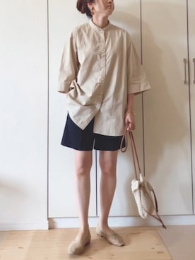 「coen」｜「アイテム（その他シューズ）」を使った、NAnaさん（レディース・158cm）の夏コーディネート