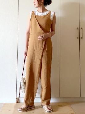 「select MOCA（セレクトモカ）のアイテム（オールインワン・サロペット）」を使った、NAnaさん（レディース・158cm）の夏コーディネート