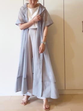 「シアーワンピース」｜「アイテム（腕時計）」を使った、NAnaさん（レディース・158cm）の夏コーディネート
