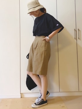 「classicalelf（クラシカルエルフ）のアイテム（バッグ）」を使った、NAnaさん（レディース・158cm）の夏コーディネート