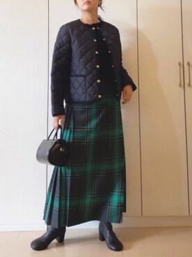 「キルトジャケット」｜「アイテム（アクセサリー）」を使った、NAnaさん（レディース・158cm）の秋コーディネート