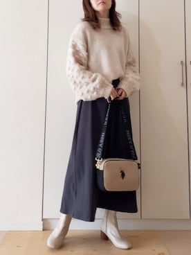 「U.S. POLO ASSN.（ユーエスポロアッスン）のアイテム（ショルダーバッグ）」を使った、NAnaさん（レディース・158cm）の秋コーディネート