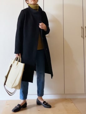 「MK MICHEL KLEIN（エムケーミッシェルクラン）のアイテム（その他アウター）」を使った、NAnaさん（レディース・158cm）の冬コーディネート