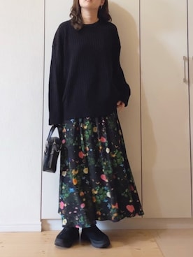 「NOISE MAKER（ノイズメーカー）のアイテム（スカート）」を使った、NAnaさん（レディース・158cm）の冬コーディネート