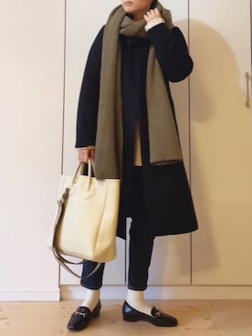「MK MICHEL KLEIN（エムケーミッシェルクラン）のアイテム（その他アウター）」を使った、NAnaさん（レディース・158cm）の冬コーディネート