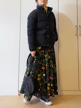 「NOISE MAKER（ノイズメーカー）のアイテム（スカート）」を使った、NAnaさん（レディース・158cm）の冬コーディネート