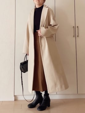 「crie conforto（クリーコンフォルト）のアイテム（ジャケット/アウター）」を使った、NAnaさん（レディース・158cm）の冬コーディネート