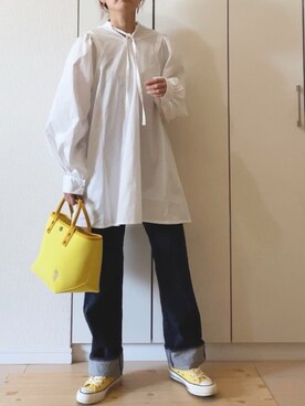 「ANATOMICA（アナトミカ）の【ANATOMICA】別注 618 MARILYN 13oz（デニムパンツ）」を使った、NAnaさん（レディース・158cm）の冬コーディネート