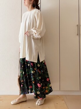 「NOISE MAKER（ノイズメーカー）のアイテム（スカート）」を使った、NAnaさん（レディース・158cm）の春コーディネート