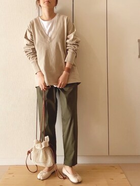 「AmbreNeige」｜「アイテム（スウェット）」を使った、NAnaさん（レディース・158cm）の春コーディネート