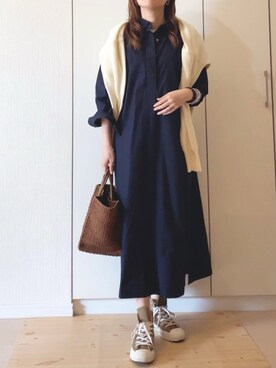 「FORK&SPOON（フォークアンドスプーン）のアイテム（ワンピース/ドレス）」を使った、NAnaさん（レディース・158cm）の春コーディネート