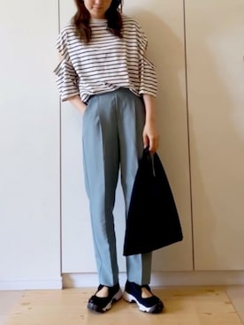「reca（レカ）のアイテム（スラックス）」を使った、NAnaさん（レディース・158cm）の春コーディネート