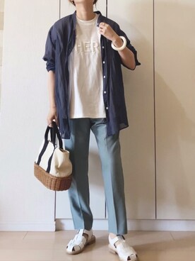 「reca（レカ）のアイテム（スラックス）」を使った、NAnaさん（レディース・158cm）の春コーディネート