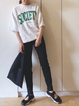 「Lee（リー）のLee/リー【ベストセラー】柔らかストレッチでストレスフリー すっきりデニムスキニーパンツ/ジェギンス（デニムパンツ）」を使った、NAnaさん（レディース・158cm）の春コーディネート