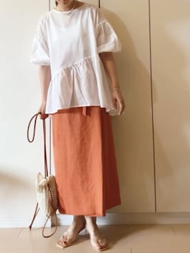 「アイテム（バングル/リストバンド）」を使った、NAnaさん（レディース・158cm）の夏コーディネート