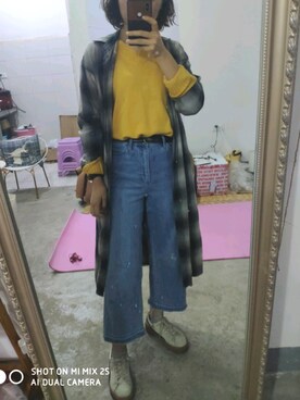 「アイテム（その他アウター、シルバー系）」を使った、艾木安格瑞2018さん（レディース・160cm）の春コーディネート