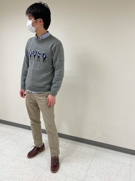 「アイテム（モカシン/デッキシューズ）」を使った、taigaさん（メンズ・177cm）の春コーディネート