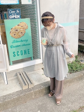 「flower（フラワー）のアイテム（カチューシャ、ベージュ系）」を使った、𝚂𝚊𝚔𝚒さん（レディース・154cm）の春コーディネート