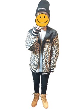 「STUSSY（ステューシー）のアイテム（ナイロンジャケット）」を使った、マリン☻さん（レディース・155cm）の冬コーディネート