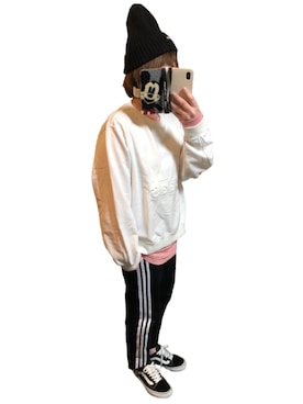 「STUSSY（ステューシー）のBasic Stussy LS Tee（Tシャツ/カットソー）」を使った、マリン☻さん（レディース・155cm）の冬コーディネート