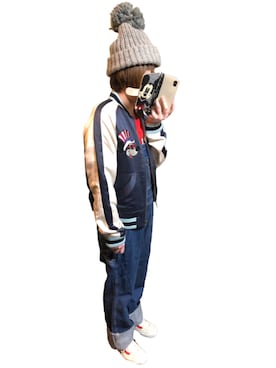 「Rodeo Crowns（ロデオクラウンズ）のアイテム（サロペット/オーバーオール）」を使った、マリン☻さん（レディース・155cm）の冬コーディネート