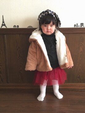「1歳5ヶ月」｜「アイテム（その他アウター）」を使った、SuzuMinaさん（キッズ・80cm）の冬コーディネート