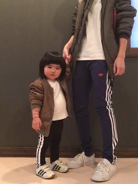 「1歳5ヶ月」｜「アイテム（ブルゾン）」を使った、SuzuMinaさん（キッズ・80cm）の冬コーディネート