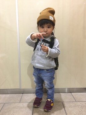 SuzuMinaさん（キッズ・90cm）の秋コーディネート