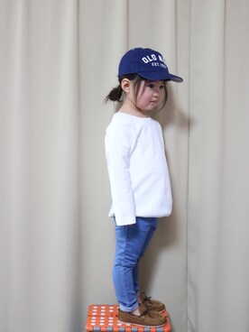 「OLD NAVY（オールドネイビー）のアイテム（帽子）」を使った、SuzuMinaさん（キッズ・90cm）の冬コーディネート