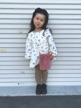 「ヘアバンド」｜「アイテム（チュニック）」を使った、SuzuMinaさん（キッズ・100cm）の秋コーディネート