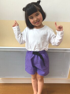 「ツノヘアー」｜SuzuMinaさん（キッズ・100cm）の春コーディネート