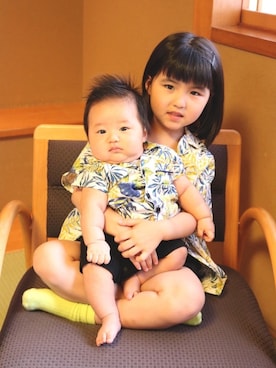 「アロハシャツ」｜SuzuMinaさん（キッズ・110cm）の夏コーディネート