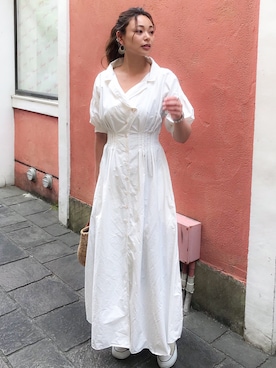 「oblekt（オブレクト）のアイテム」を使った、三村有希さん（レディース・156cm）の夏コーディネート