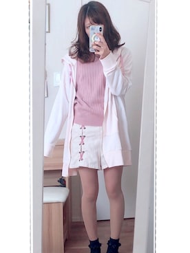 「Ank Rouge（アンクルージュ）のアイテム（パンツ）」を使った、tyatyaさん（レディース・157cm）の秋コーディネート