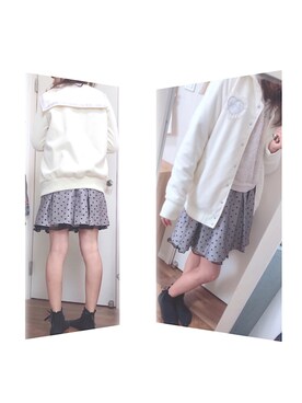 「Ank Rouge（アンクルージュ）のアイテム（ブルゾン）」を使った、tyatyaさん（レディース・157cm）の冬コーディネート