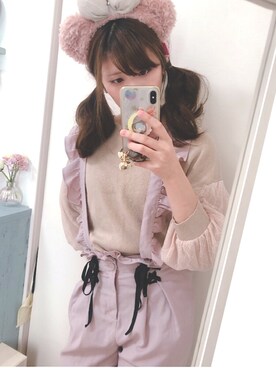 「Ank Rouge（アンクルージュ）のアイテム（パンツ）」を使った、tyatyaさん（レディース・157cm）の春コーディネート