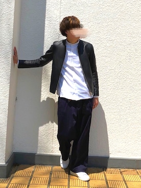 「LIDNMライダースコーデ」｜かんへるさん（メンズ・173cm）の春コーディネート