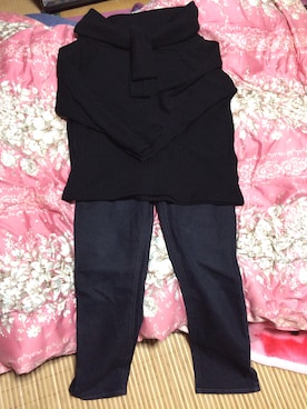 「Avail（アベイル）のアイテム（ニット/セーター、ブラック系）」を使った、maikoさん（レディース）の冬コーディネート