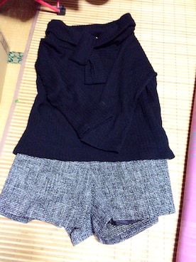 「Avail（アベイル）のアイテム（ニット/セーター、ブラック系）」を使った、maikoさん（レディース）の冬コーディネート