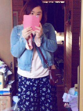 「Avail（アベイル）のアイテム（デニムジャケット、ブルー系）」を使った、maikoさん（レディース）の春コーディネート