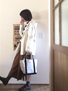 「orcival」｜「アイテム（カバーオール）」を使った、mioさん（レディース・155cm）の春コーディネート